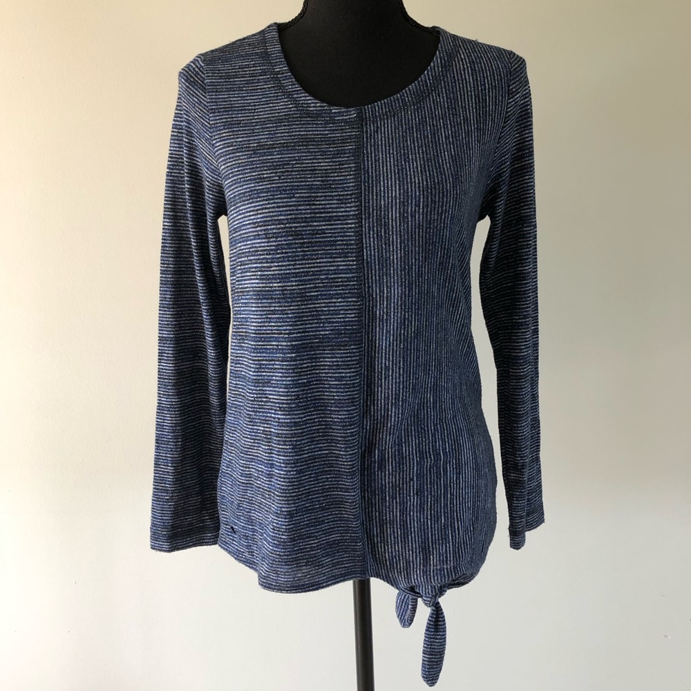 Women's Sandwich_ denim Blue Striped Long Sleeve Top size S